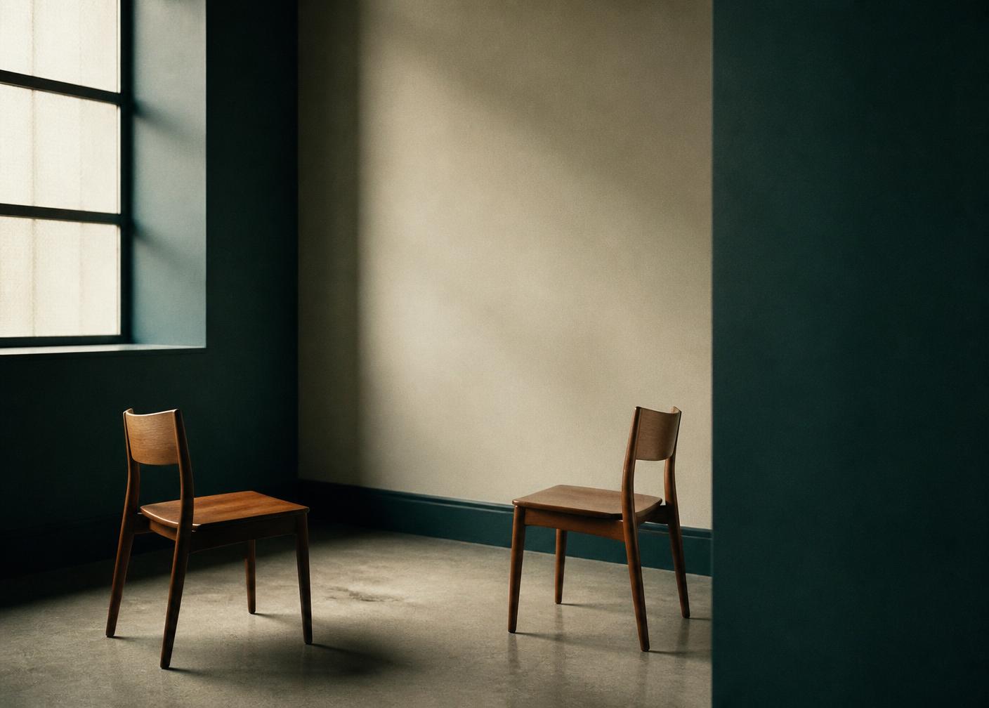 Two chairs positioned for a focused conversation